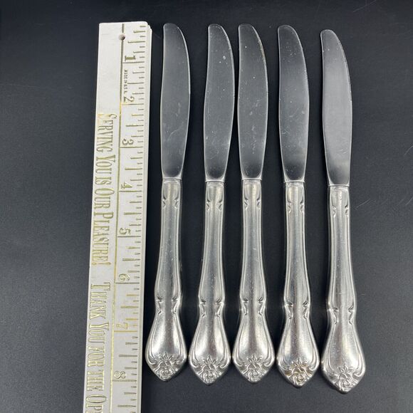 Oneida USA True Arbor Rose Dinner Knives 5 Piece Stainless Flatware - Picture 10 of 11